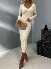 ARJANE | Elegant Lace-Back Sweater Dress