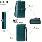 Skyla | Retro RFID Travel Wallet | Large Capacity