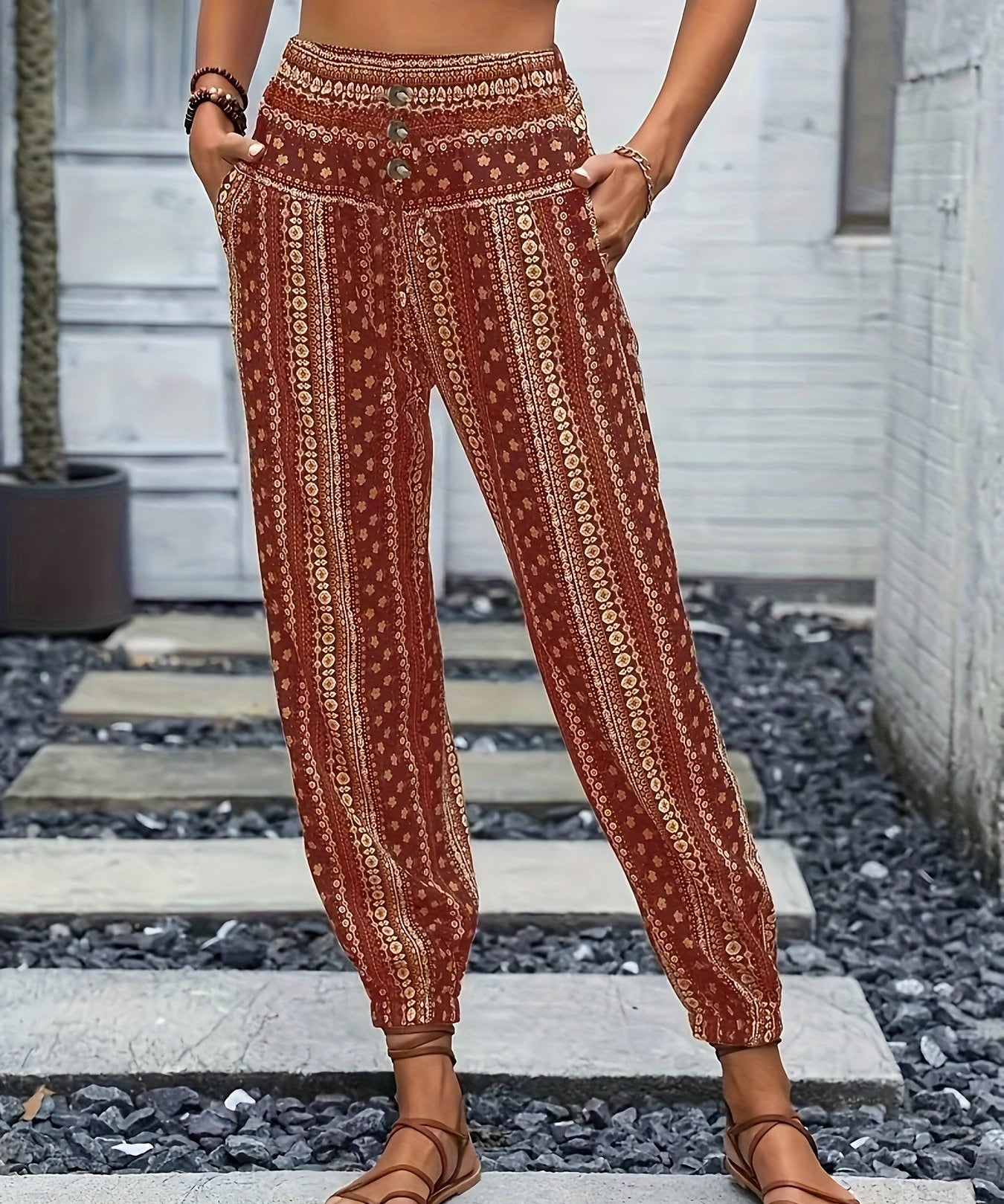 Viviana | Stylish High-Waist Printed Pants