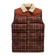 Luca Belloni Bodywarmer | Plaid gilet with fleece collar for men