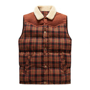 Luca Belloni Bodywarmer | Plaid gilet with fleece collar for men