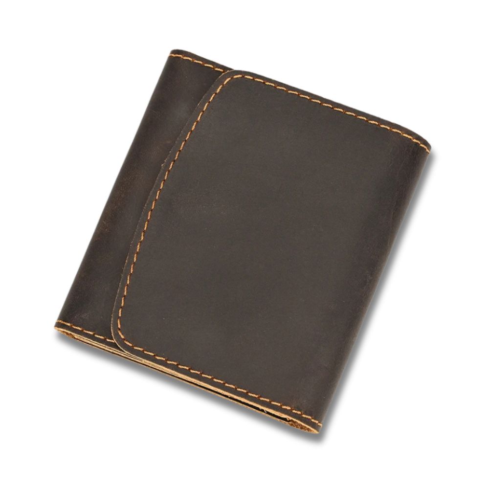 Lucas | Vintage Bifold Rundleather Travel Wallet with Snap Closure