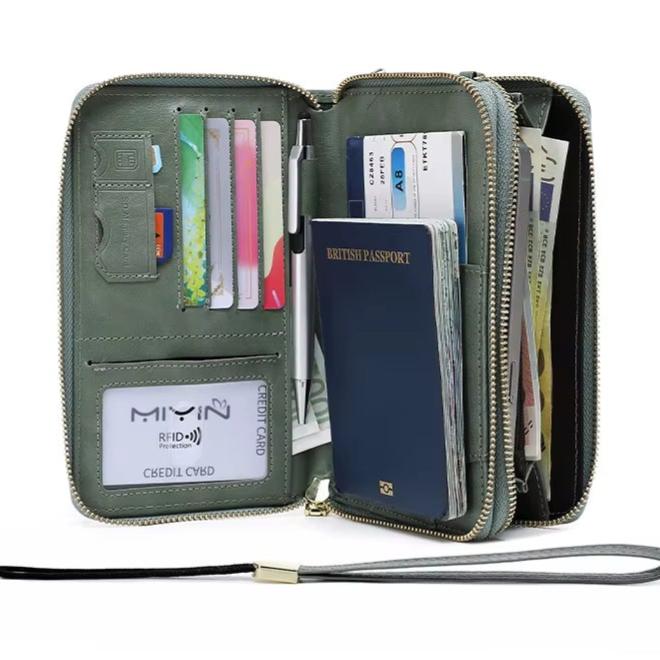 Valery | RFID-blocking passport holder with carrying strap