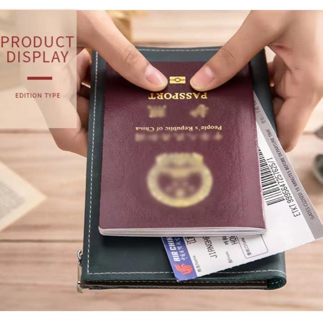 Mikaela | Genuine Leather Anti-Theft Passport Holder Travel Wallet