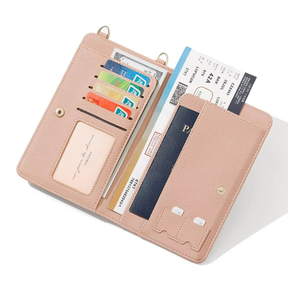 Perle | Lightweight PU Passport Holder with Removable Shoulder Strap