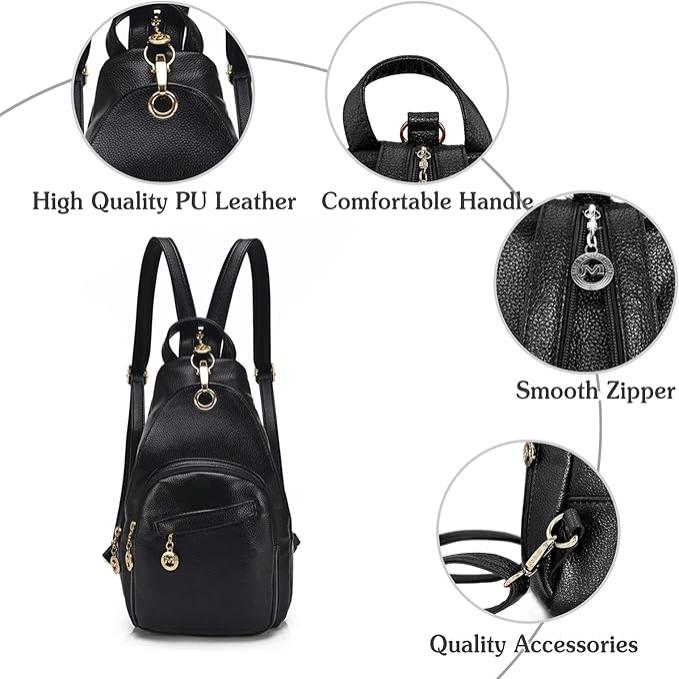 Nina | Women's Waterproof PU Leather Crossbody Sling Bag Backpack