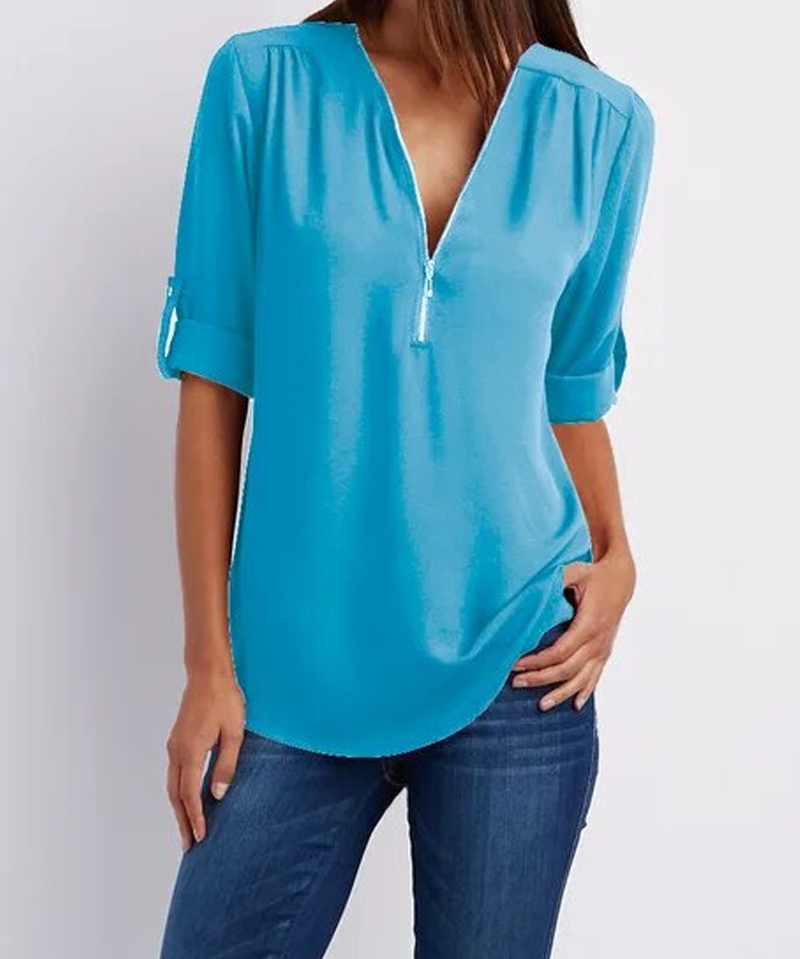 SARAH | Elegant V-Neck Blouse