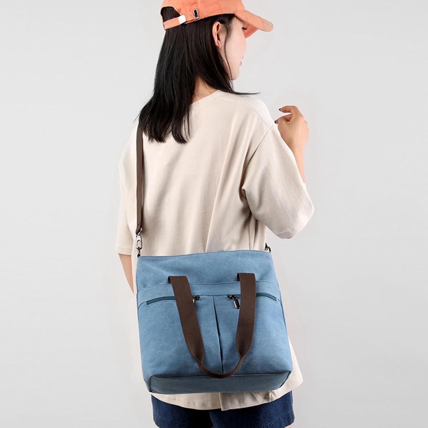 Lena | Canvas Shoulder Bag with Multiple Pockets