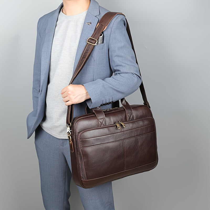 Dylan | Large Capacity Leather Laptop Shoulder Bag