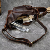 Zion | Retro Crazy Horse Leather Crossbody Sling Travel Bag