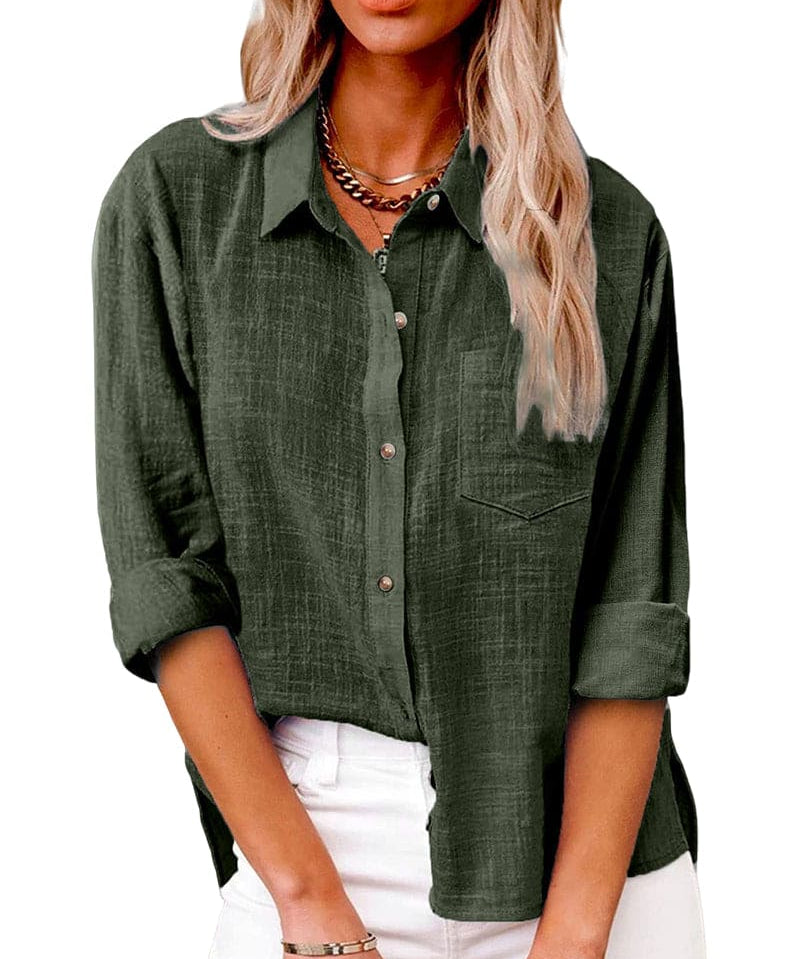 ELLIE | Functional Long Sleeve Blouse