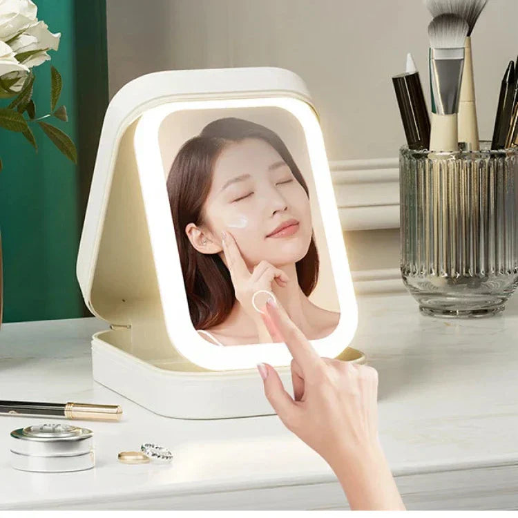 Kori | Portable LED-Lit Mirror Travel Makeup Bag