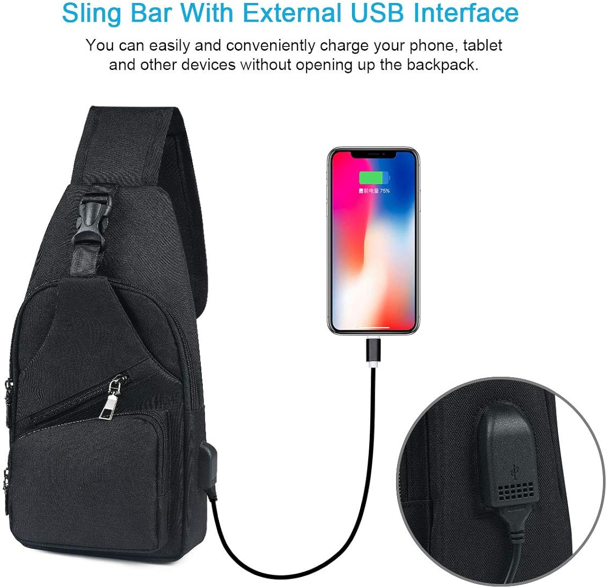 Handy | Stylish Anti-Theft Crossbody Bag with Built-in Charging Port