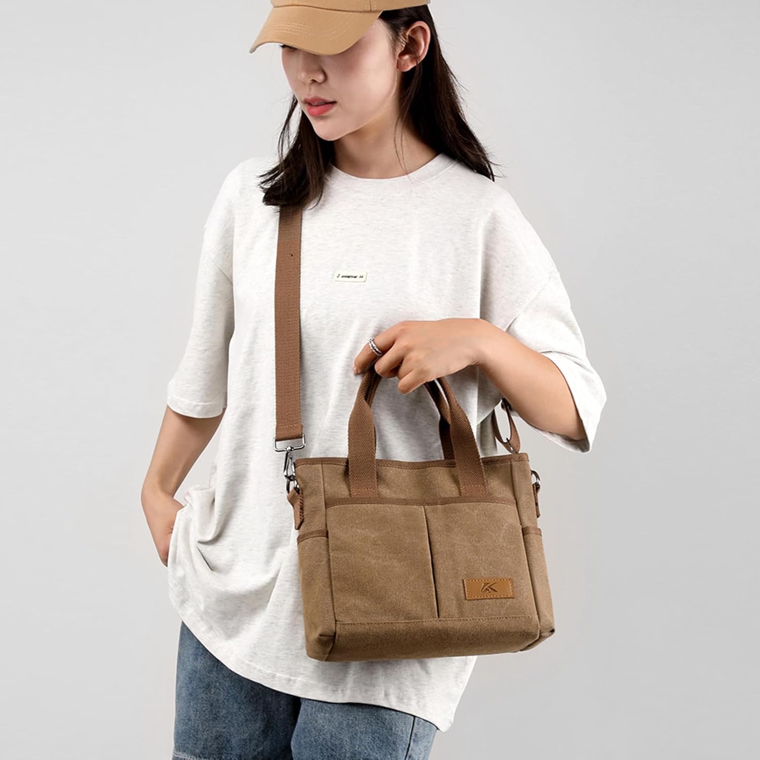 Adriana | Canvas Crossbody Bag with Multiple Pockets