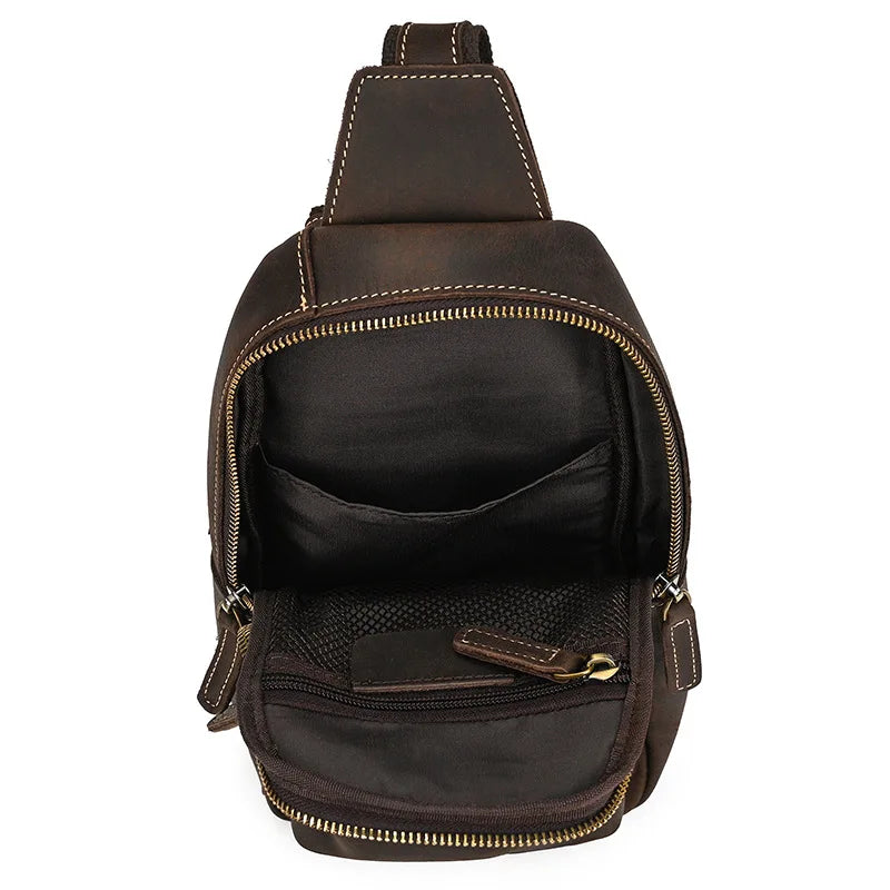 Mason | Men's Retro Genuine Leather Anti-Theft Crossbody Chest Bag