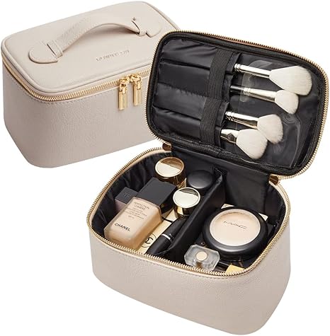 Dalia | Women's Deluxe Leather Travel Makeup Bag