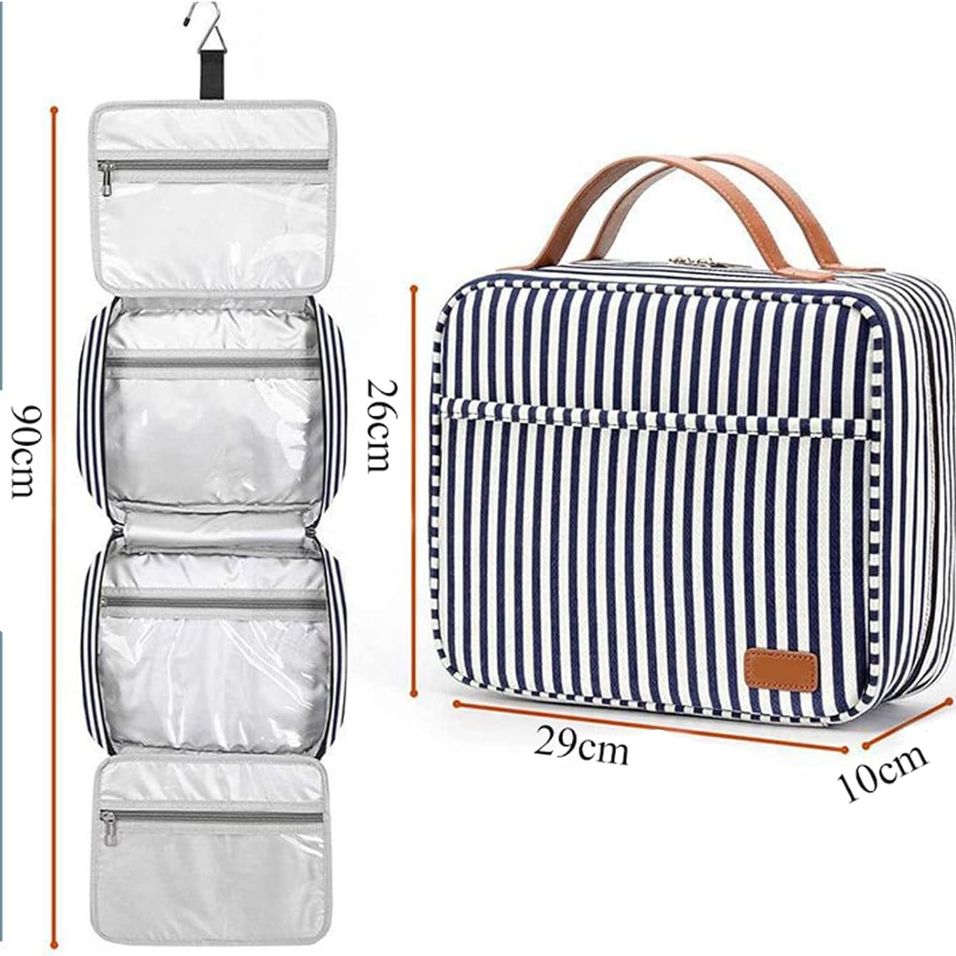 Kamari | Stylish Striped Travel-Friendly Toiletry Bag