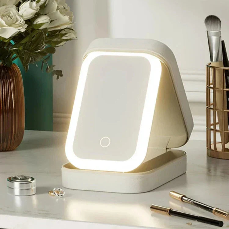 Kori | Portable LED-Lit Mirror Travel Makeup Bag