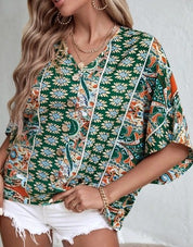 CAITLIN | Chic Patterned Boho Top