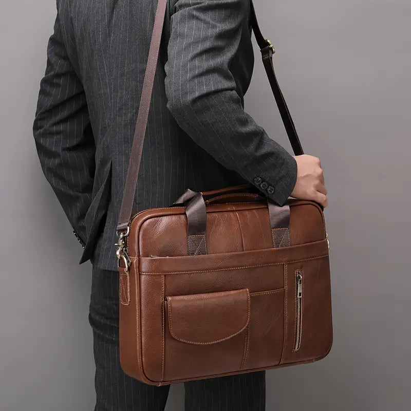 Alexander | Leather Crossbody Messenger Laptop Bag Travel Bag