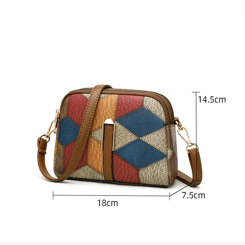 Sophie | Women's Patchwork Leather Mini Crossbody Bag