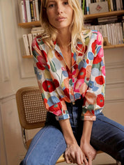 Vienna | Stylish Red Floral Blouse