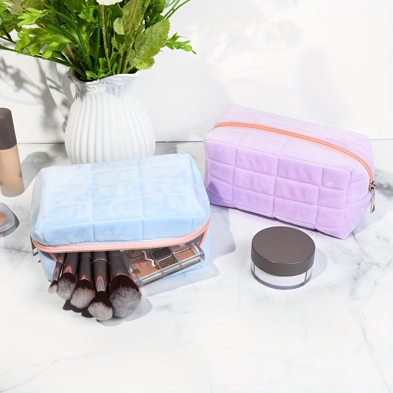 VelvetGlow | Plush Velvet Travel Toiletry and Makeup Bag