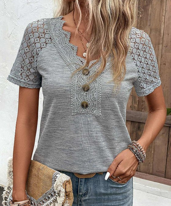 BONNIE | Stylish Short Sleeve Lace Top