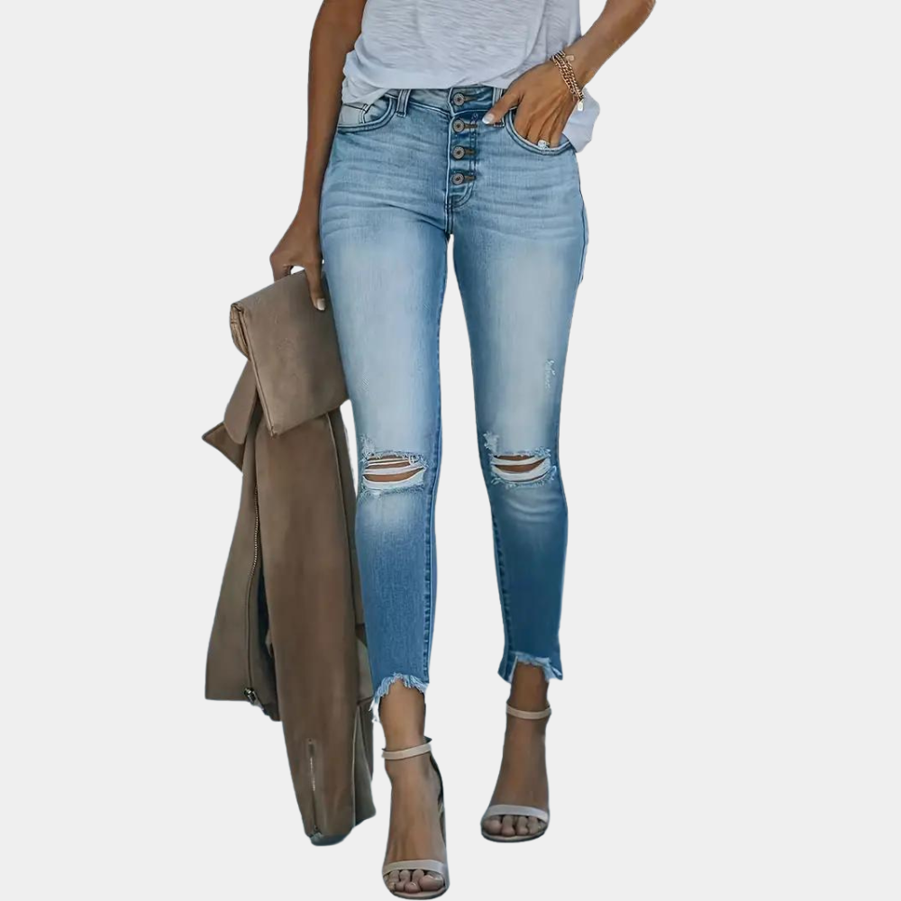 Bailey | Women's Ripped Jeans with buttons