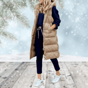 Stockholm Bodywarmer | Elegant padded knee-length gilet for women