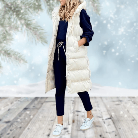 Stockholm Bodywarmer | Elegant padded knee-length gilet for women