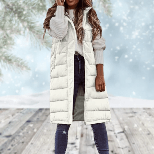 Stockholm Bodywarmer | Elegant padded knee-length gilet for women