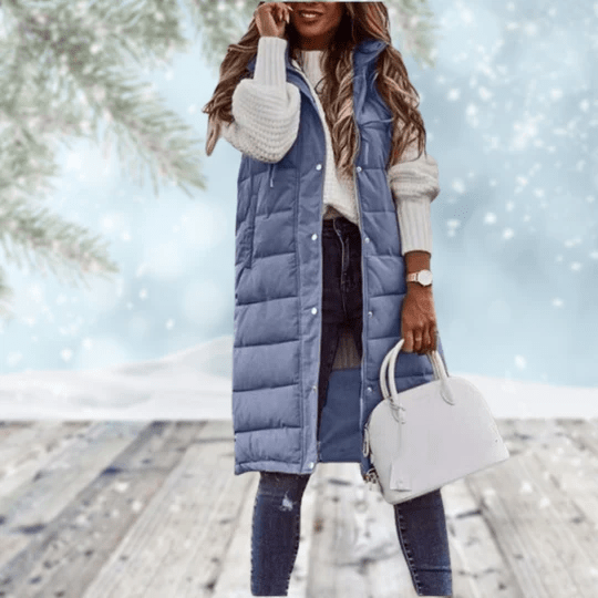 Stockholm Bodywarmer | Elegant padded knee-length gilet for women