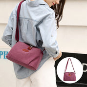 Secure Zipper Canvas Shoulder Bag