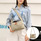 Secure Zipper Canvas Shoulder Bag