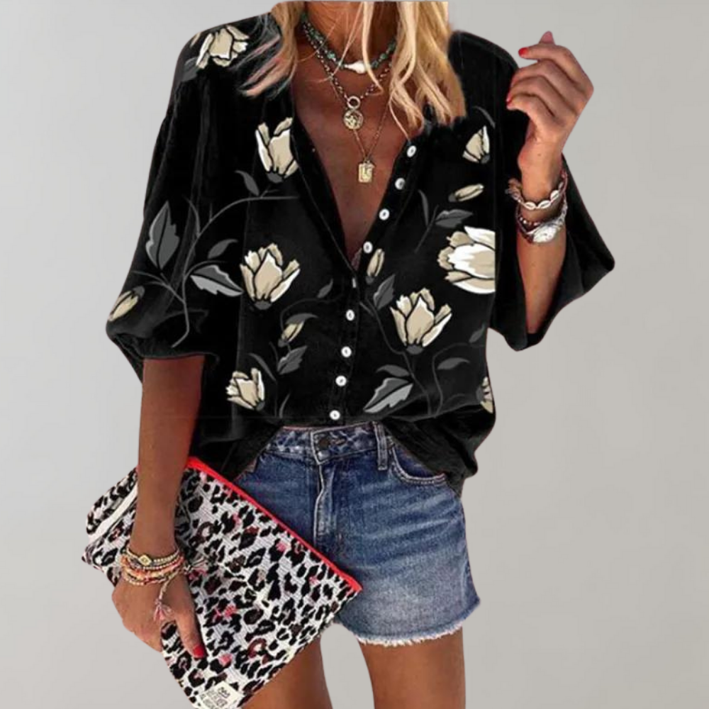 DELILAH | Elegant Floral Print Blouse