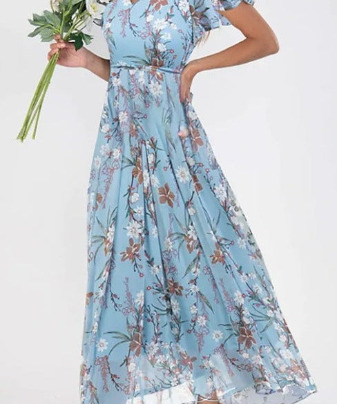 Lilia | Elegant Floral Midi Dress