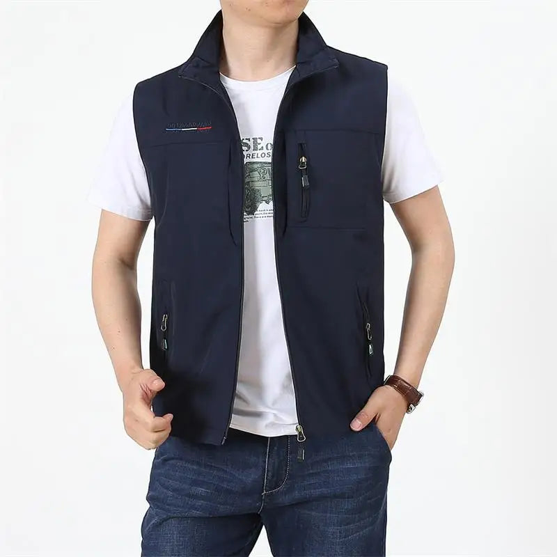 Cargo Bodywarmer | Stylish lightweight intermediate jacket gilet for men with collar