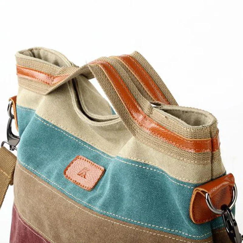 Finn | Canvas Striped Crossbody Messenger Bag