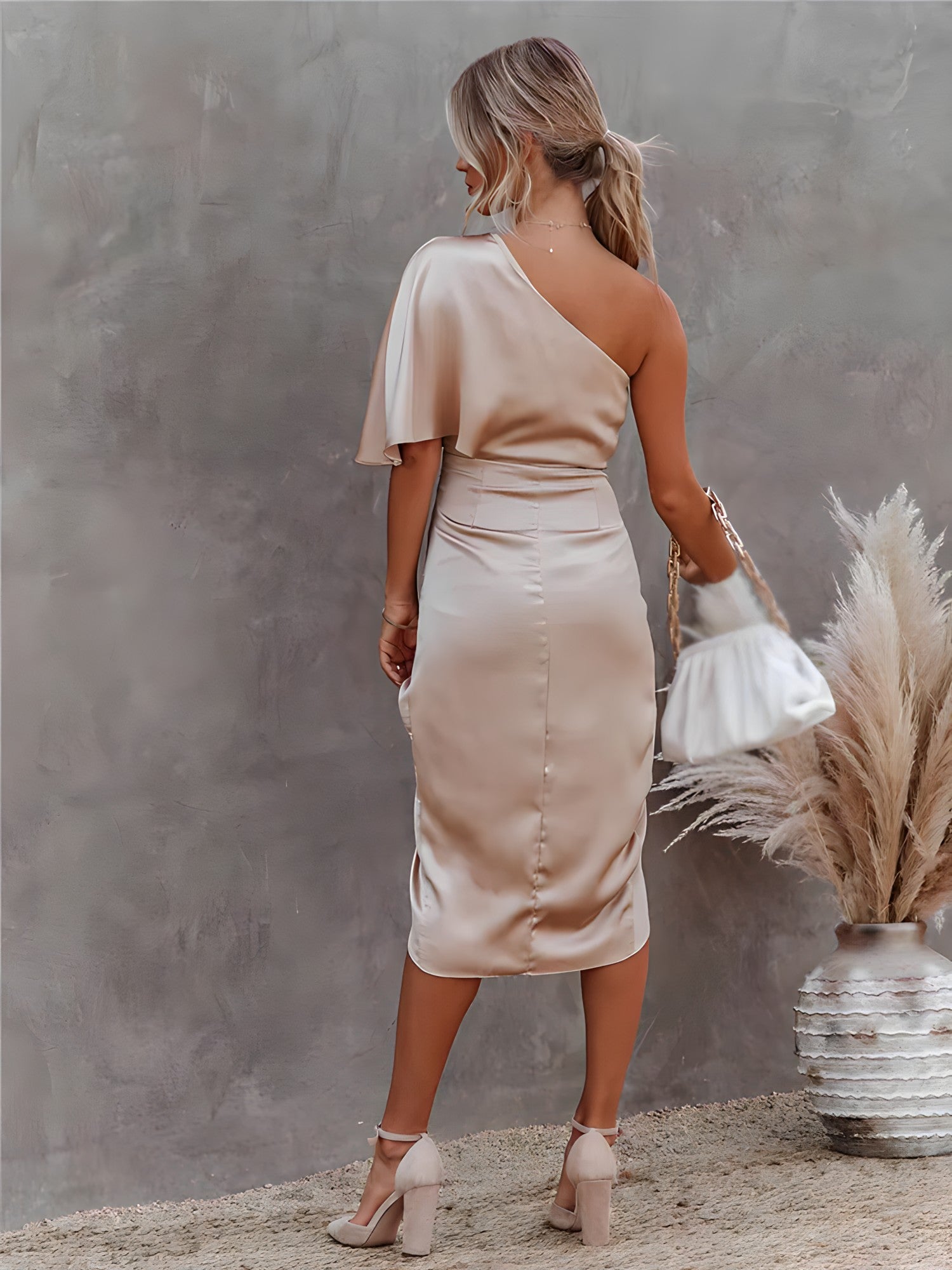 Liliana - Chic One Shoulder Cocktail Dress for a Stunning Look