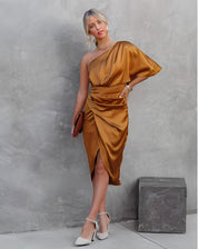 Liliana - Chic One Shoulder Cocktail Dress for a Stunning Look