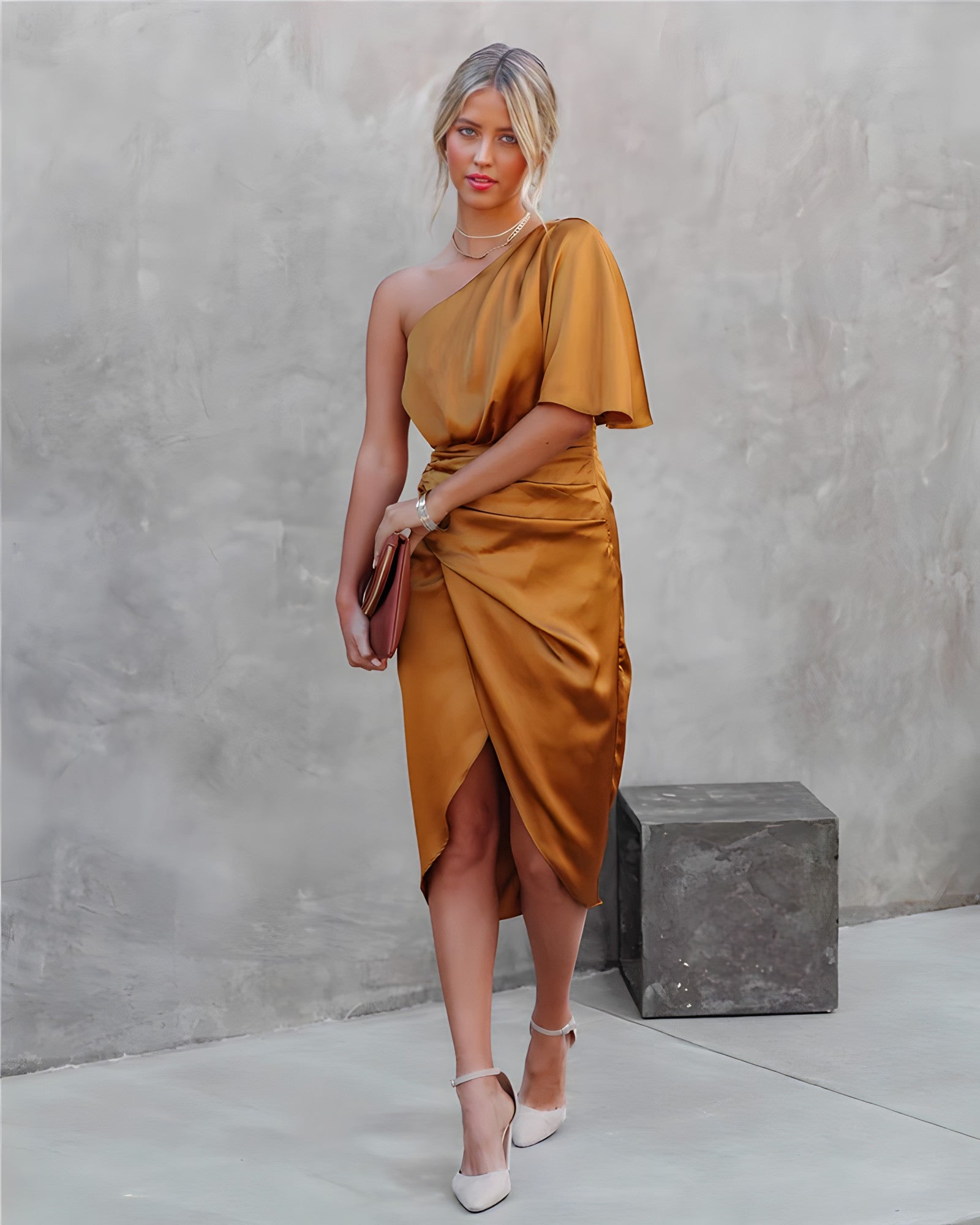 Liliana - Chic One Shoulder Cocktail Dress for a Stunning Look