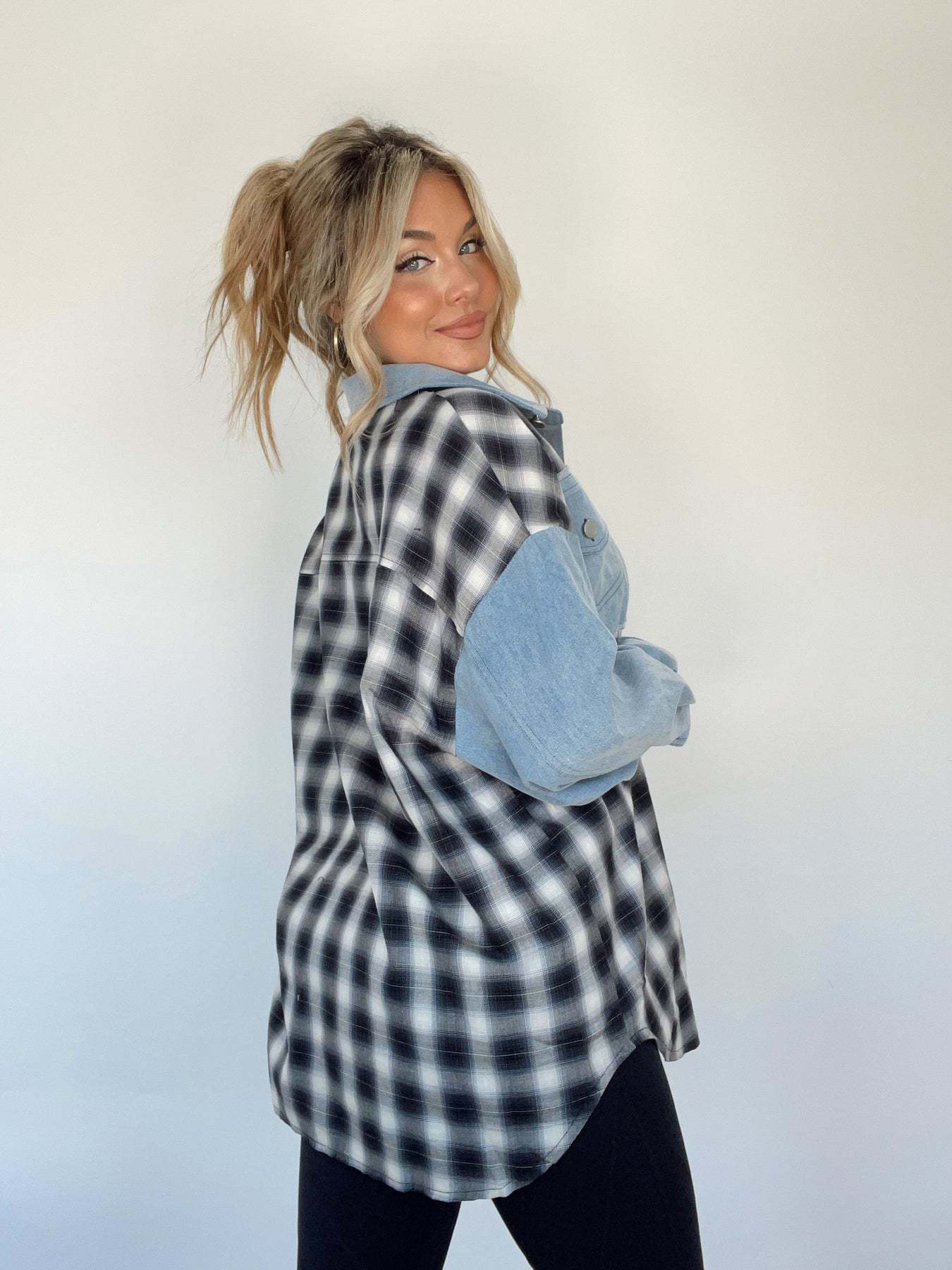 LILY | Stylish Oversize Retro Denim Shirt