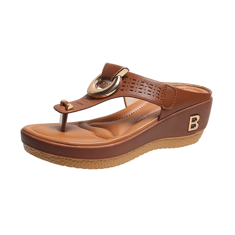 ADELAIDE | Leather Wedge Sandals