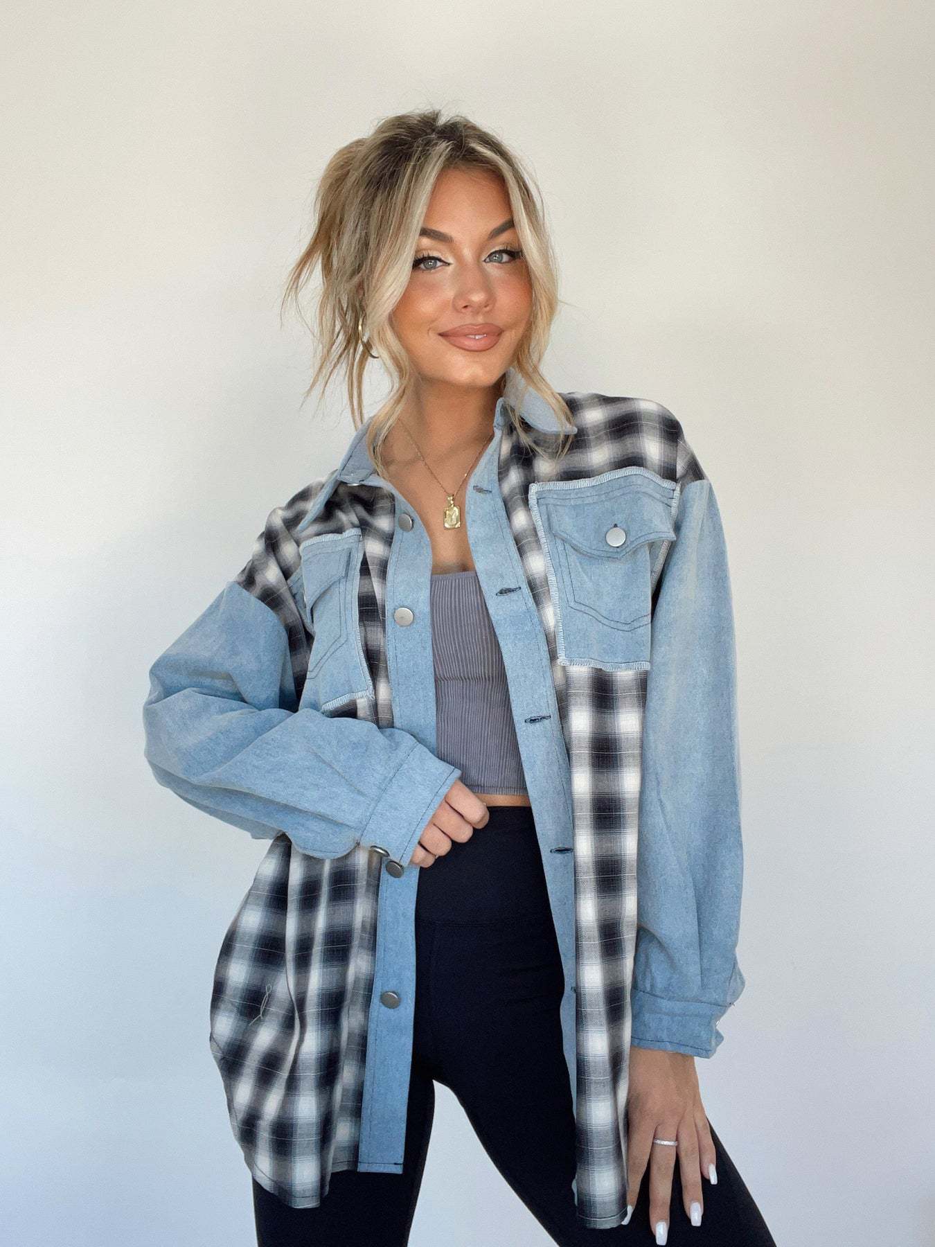 LILY | Stylish Oversize Retro Denim Shirt