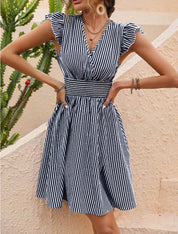 MADISON | Striped Chic Midi Summerdress