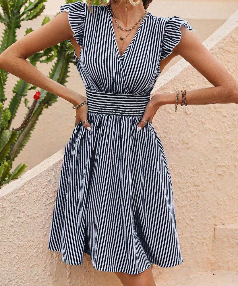 MADISON | Striped Chic Midi Summerdress