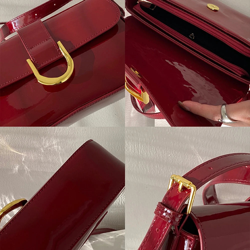 MIA | Retro Patent Leather Shoulder Bag