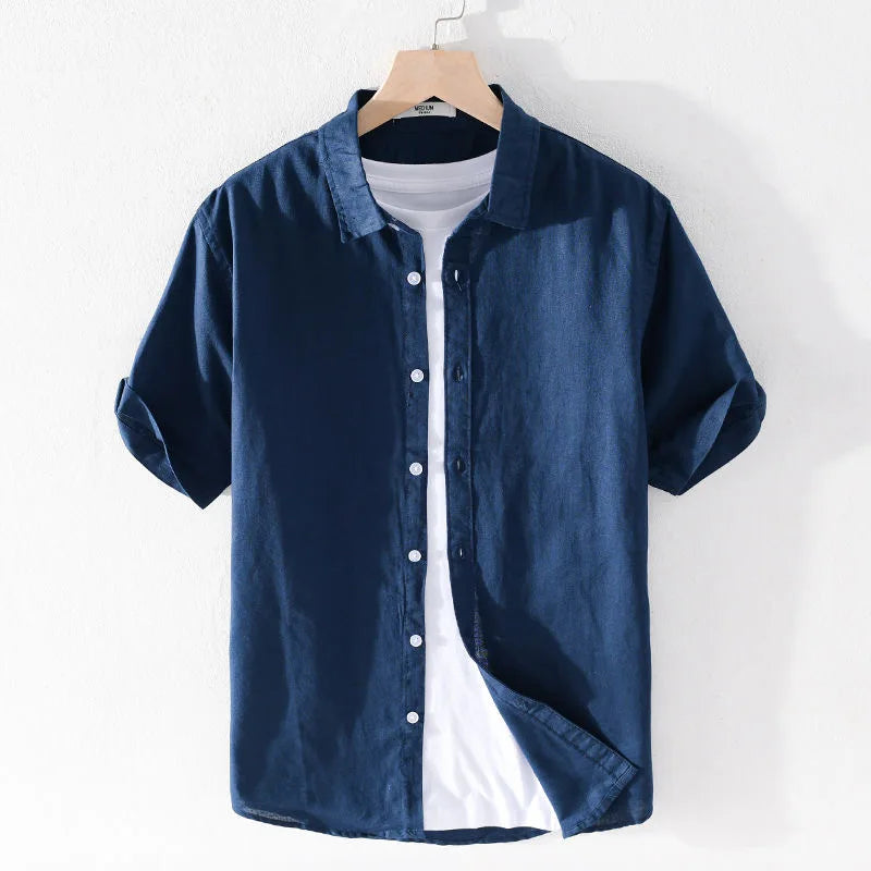 SEBASTIAN | Short Sleeve Linen Shirt