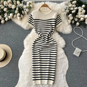 ADELINE | Knitted Striped Beach Dress